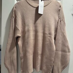 Varley Soft Beige Turtleneck Sweater